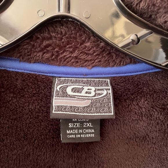 Unisex black fleece CB zip up jacket sz xxl 2xl men’s or women’s oversized layer - Picture 6 of 6